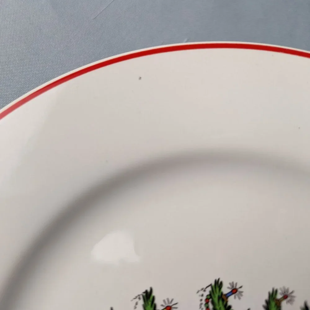 Cuthbertson American Christmas Tree Six Plates Bread Butter And Salad Mixed Lot - Picture 5 of 10